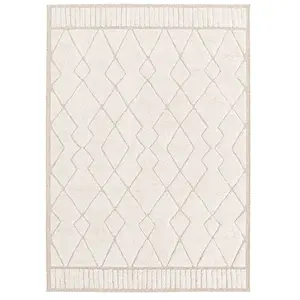 Bobochic tapis poil ras agosto motif abstrait beige 120x170 AGOSTO pas cher