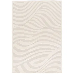 Tapis poil court AVALON motif abstrait beige 200x290  BOBOCHIC