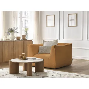 Bobochic fauteuil giorgia tissu bouclette jaune GIORGIAVendu parbobochic-paris