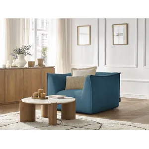 Bobochic fauteuil giorgia velours côtelé bleu clair GIORGIA