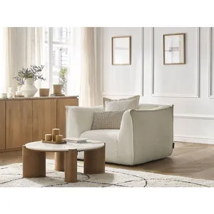 Bobochic - Fauteuil & pouf Fauteuil giorgia tissu bouclette Beige pas cher