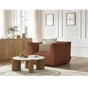 Fauteuil & pouf Bobochic Fauteuil giorgia velours côtelé Orange pas cher