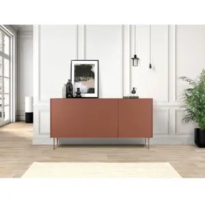 Buffet BOBOCHIC - Buffet 3 portes 170 cm ATLAS Rouge pas cher