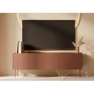Bobochic - Meuble tv Meuble tv 3 portes 170 cm atlas Rouge pas cher