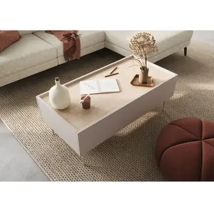 Tables Basses Bobochic Table basse avec 2 tiroirs 120 cm atlas BeigeVendu parbobochic-paris