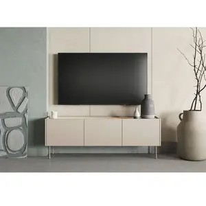 Bobochic - Meuble tv Meuble tv 3 portes 170 cm atlas Beige pas cher