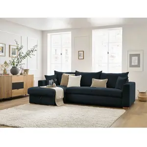 BOBOCHIC Canapé d'angle réversible convertible ouverture express AUGUSTIN tissu... pas cher