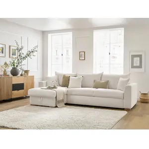 BOBOCHIC Canapé d'angle réversible convertible ouverture express AUGUSTIN tissu... pas cher