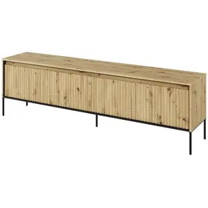 Meuble TV 4 portes 193 cm LENARA avec tasseaux et LED Bobochic pas cher