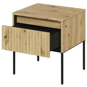 Table de chevet 1 tiroir LENARA avec tasseaux et LED Bobochic pas cher