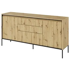 Buffet 2 portes 166 cm LENARA avec tasseaux et LED Bobochic pas cher