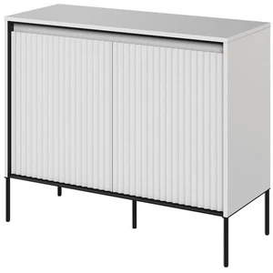 Buffet 2 portes 100 cm LENARA avec tasseaux et LED Blanc   BOBOCHIC TU pas cher