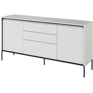 Buffet 2 portes 166 cm LENARA avec tasseaux et LED Blanc   BOBOCHIC TU pas cher