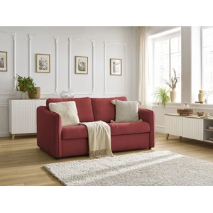 Canapé droit convertible LENNY ouverture express 2 plis tissu lisse Bobochic pas cher