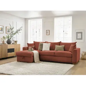 BOBOCHIC Canapé d'angle réversible convertible ouverture express AUGUSTIN velou... pas cher