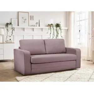 Bobochic canapé droit convertible déplimousse come tissu chiné rose pas cher