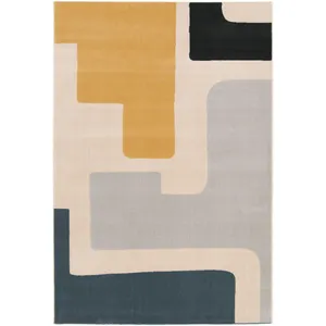 Comparateur de prix : Tapis Bobochic Tapis poils ras monique motif abstrait 120x170 Jaune