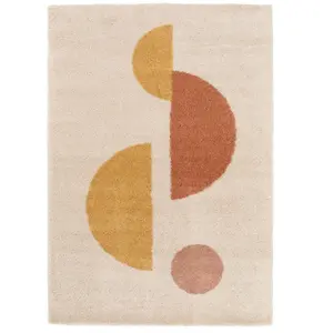 Bobochic - Tapis poils mi-longs adeline motif abstrait 160x230 Jaune pas cher
