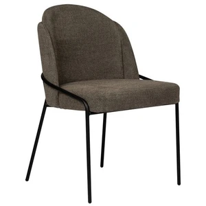 Bobochic lot de 2 chaises maya tissu texturé gris foncé MAYA