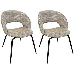 Bobochic lot de 2 chaises domi tissu chiné DOMI pas cher