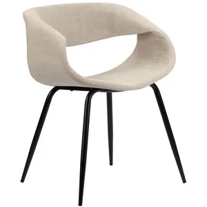 Bobochic - Chaise salle à manger Lot de 2 chaises isabelle tissu texturé Beige