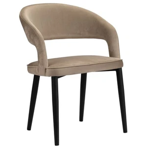 Bobochic lot de 2 chaises louis tissu velours marron clair LOUIS pas cher