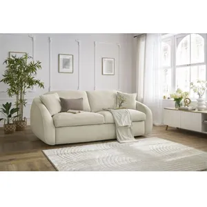 Canapé droit convertible CEZANNE ouverture express tissu lisse Bobochic