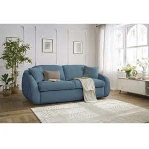 Canapé droit convertible CEZANNE ouverture express tissu lisse Bobochic