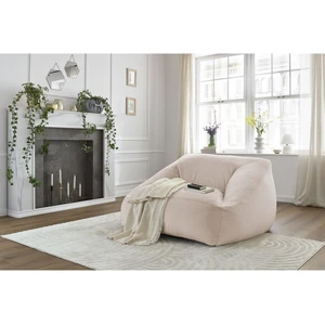 Pouf ultra moelleux LILIBET tissu imitation fourrure Rose   BOBOCHIC TU pas cher