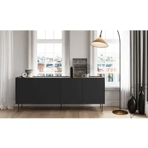 Bobochic - Accueil Séjour Buffet Buffet 4 portes 220 cm atlas Noir pas cher