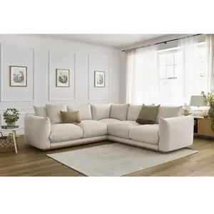 Canapé d'angle réversible ERNEST beige  réversible BOBOCHIC 4 places pas cher