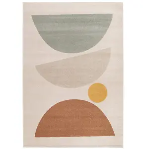 Bobochic tapis poils ras martine motif abstrait orange 160x230 MARTINE pas cher