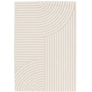 Bobochic tapis poils ras annie motif abstrait beige 160x230 ANNIE pas cher