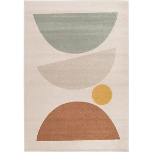 Bobochic tapis poils ras martine motif abstrait orange 200x290 MARTINE pas cher