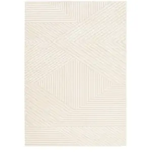 Bobochic tapis poils ras olivier motif abstrait beige 120x170 OLIVIER
