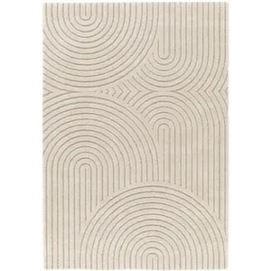 Bobochic - Tapis Tapis poils ras herve motif abstrait 120x170 Beige pas cher