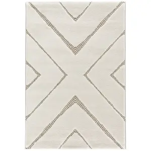 Bobochic tapis poils ras rachida motif graphique beige 200x290 RACHIDA