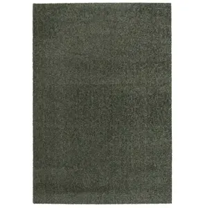 Tapis poils ras lavable MIREILLE uni vert 120x170  BOBOCHIC