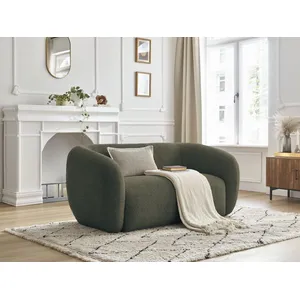 Bobochic canapé droit fixe 2 places celine tissu bouclette vert CELINE pas cher
