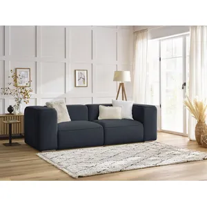 Bobochic canapé droit fixe 2 places zephyr bleu foncé ZEPHYR