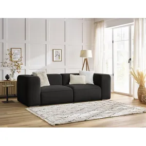 Bobochic canapé droit fixe 2 places zephyr noir ZEPHYR pas cher