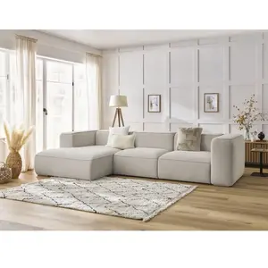 Canapé d'angle fixe Bobochic Canapé d'angle fixe zephyr Angle gauche Beige pas cher