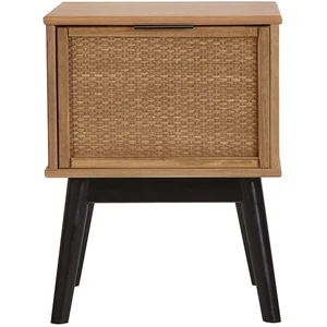 Table de chevet ALBI bois massif et rotin BOBOCHIC pas cher
