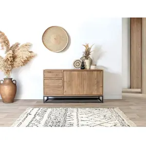 Comparateur de prix : Buffet BOBOCHIC - Buffet 2 portes 3 tiroirs 150 cm BERGERAC bois massi...