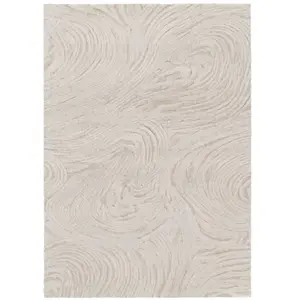 Bobochic tapis poils long lovina motif abstrait beige 160x230 LOVINA pas cher
