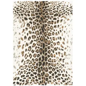 Tapis poils ras MERYL motif léopard BOBOCHIC 160 x 230 cm pas cher