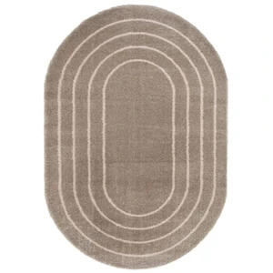 Tapis Bobochic Tapis poils long yuna motif abstrait 160x230 Taupe - Ta... pas cher