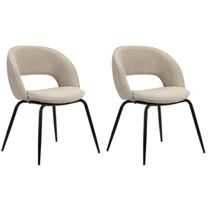 Bobochic - Chaise salle à manger Lot de 2 chaises domi tissu texturé Beige pas cher
