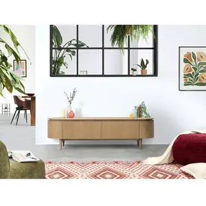Comparateur de prix : Meuble TV 4 portes 180 cm SORMIOU placage chêne massif Bobochic