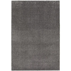Tapis poils ras lavable MIREILLE uni gris foncé 160x230 BOBOCHIC pas cher